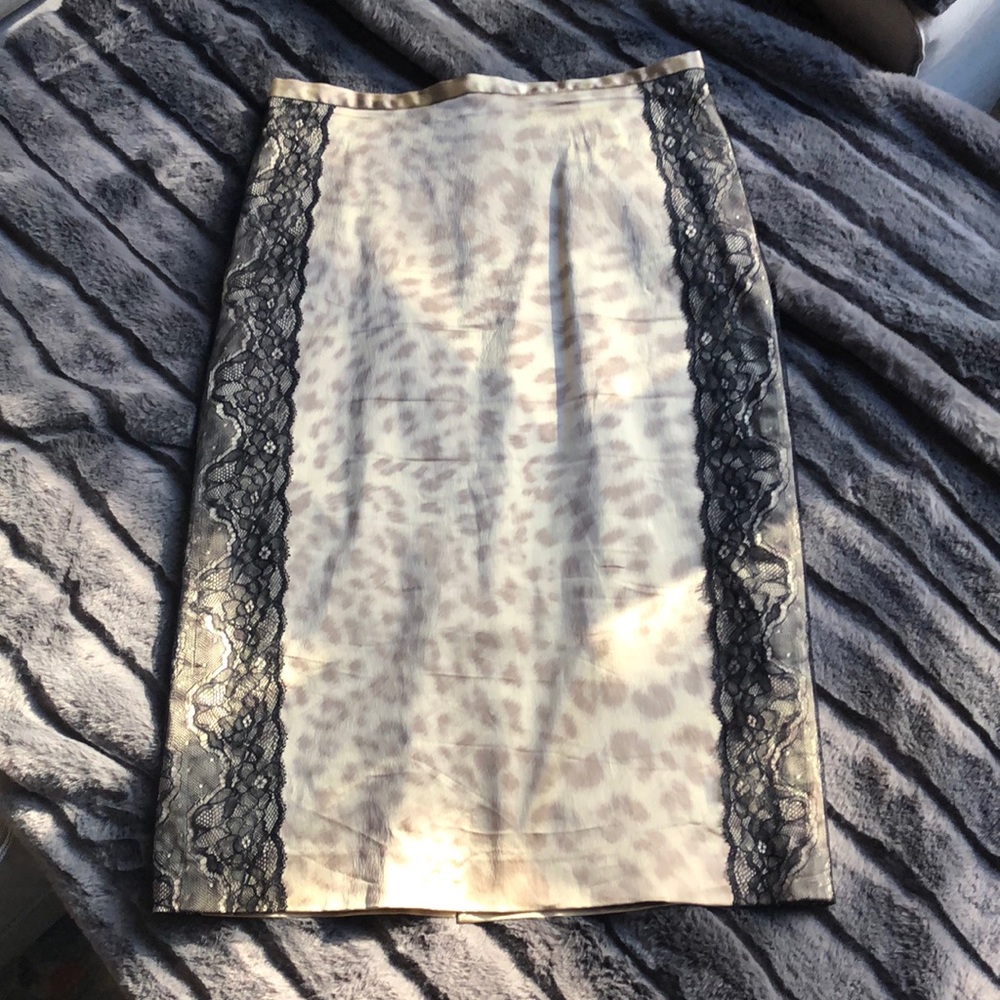 Alexis Leopard Print and Lace Skirt